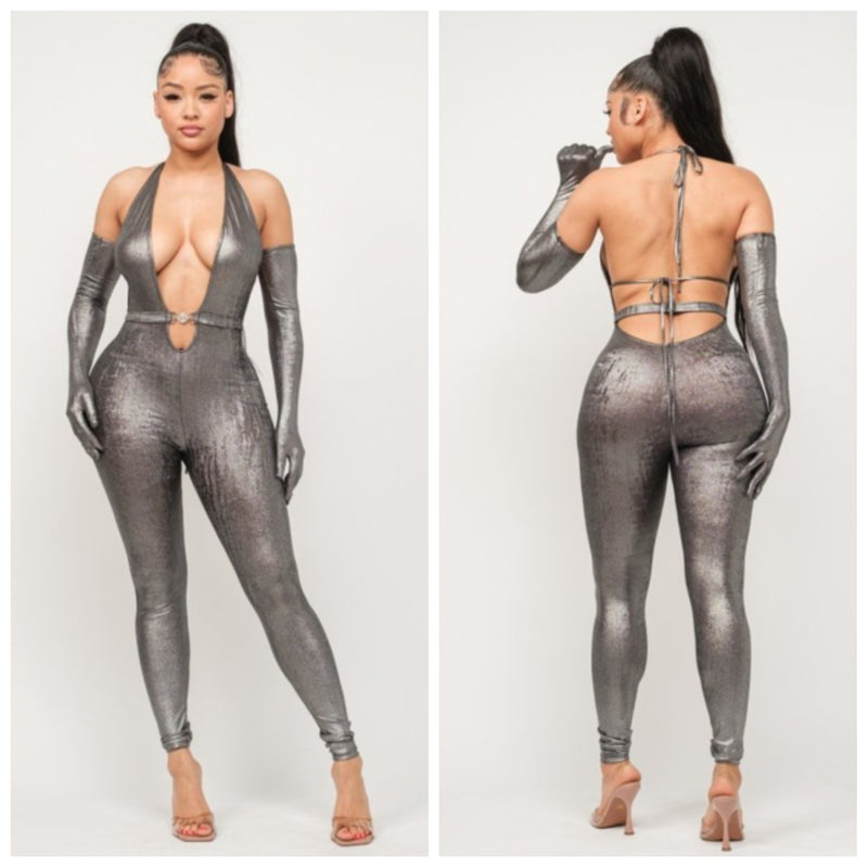 Jazzy Silver Jumpsuit