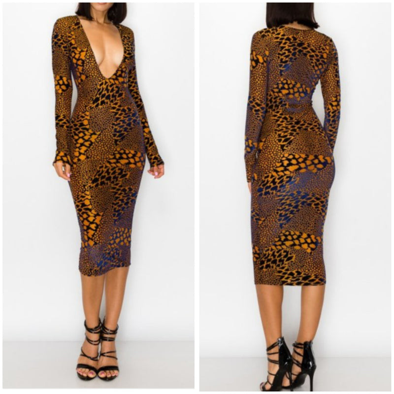 Blue/Gold Velvet Dress