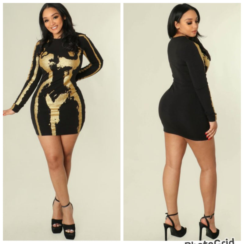 Black Gold Body Dress