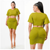 Green Ruffle Skirt Set