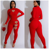 Red Heart Sweater Set