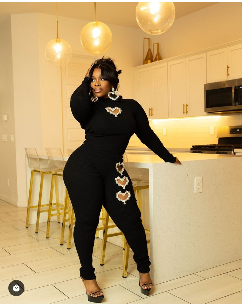 Black Heart Sweater Set