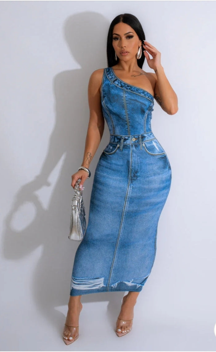 Denim Maxi Dress