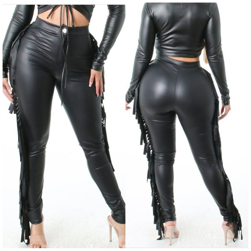 Faux Fringe Pants