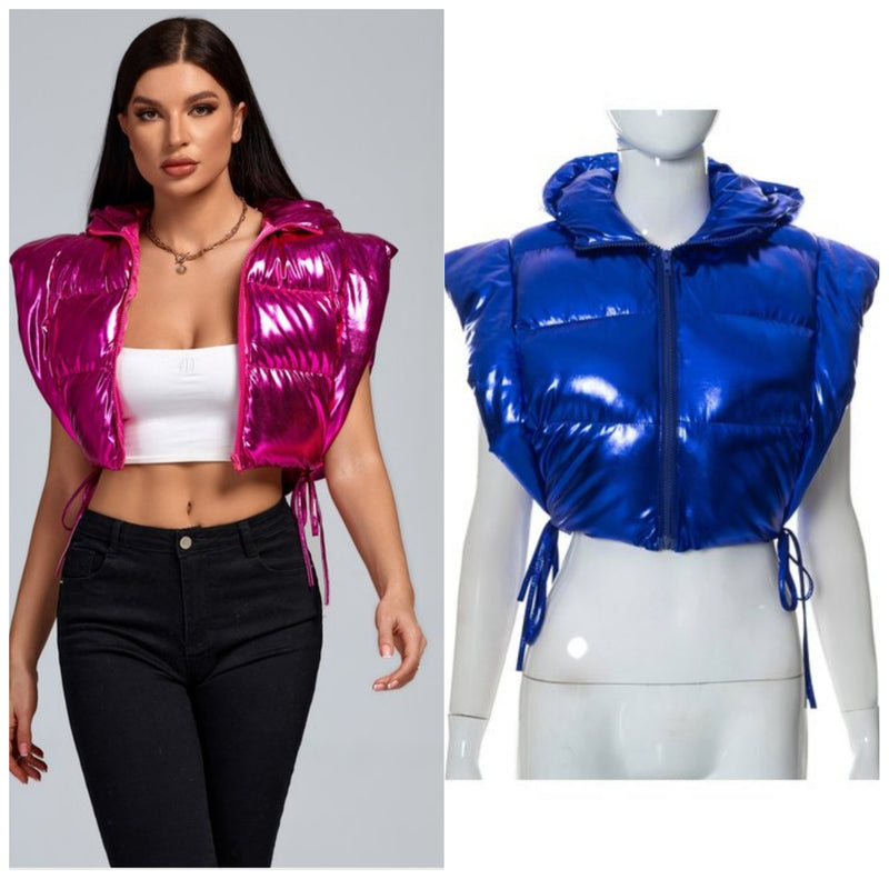 Metallic Puff Vest